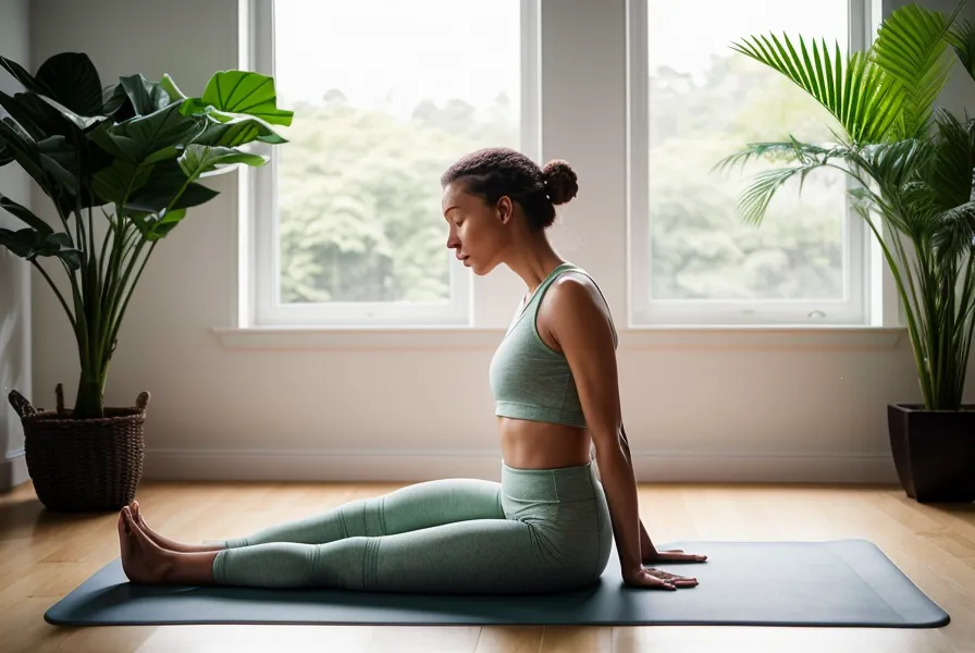 Posture de yoga douce au sol pratiquée à la maison