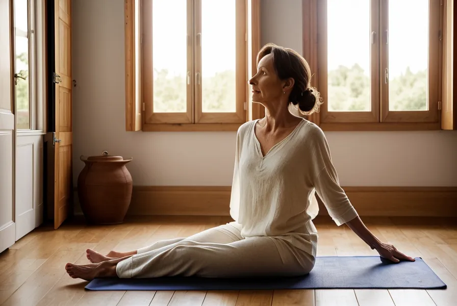 Pieds ancrés sur un tapis de yoga, tonification douce des jambes à la maison